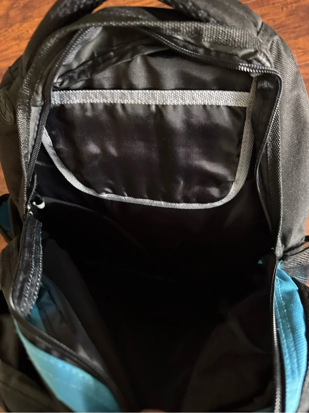 Athletic Works Men's Black, Blue and Gray Multi-Compartment Backpack